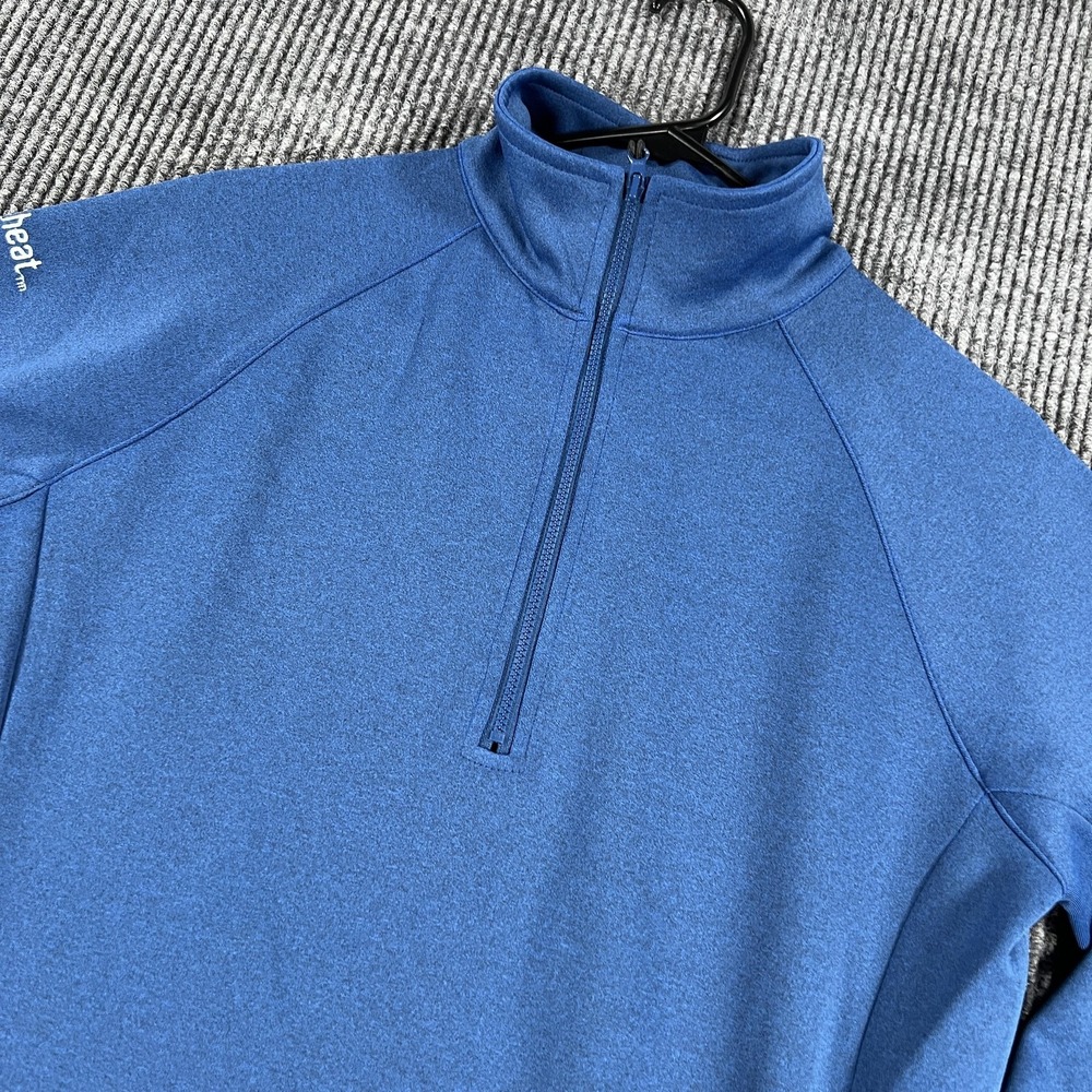 ActionHeat Heated Pullover Womens Medium Blue 1/4 Zip Thermal Hiking Warm Top